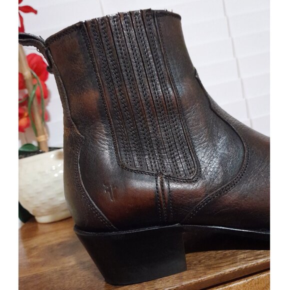 Frye Ankle Boots  Chelsea Boots Women's size 6.5B Cognac Color - Picture 2 of 10